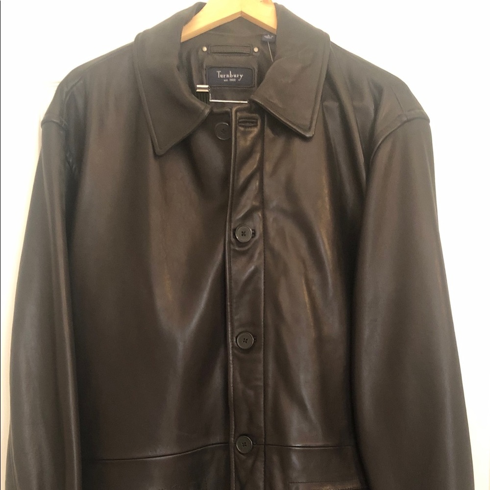 Genuine Lambskin Mens' Turnbury Leather Jacket (L)